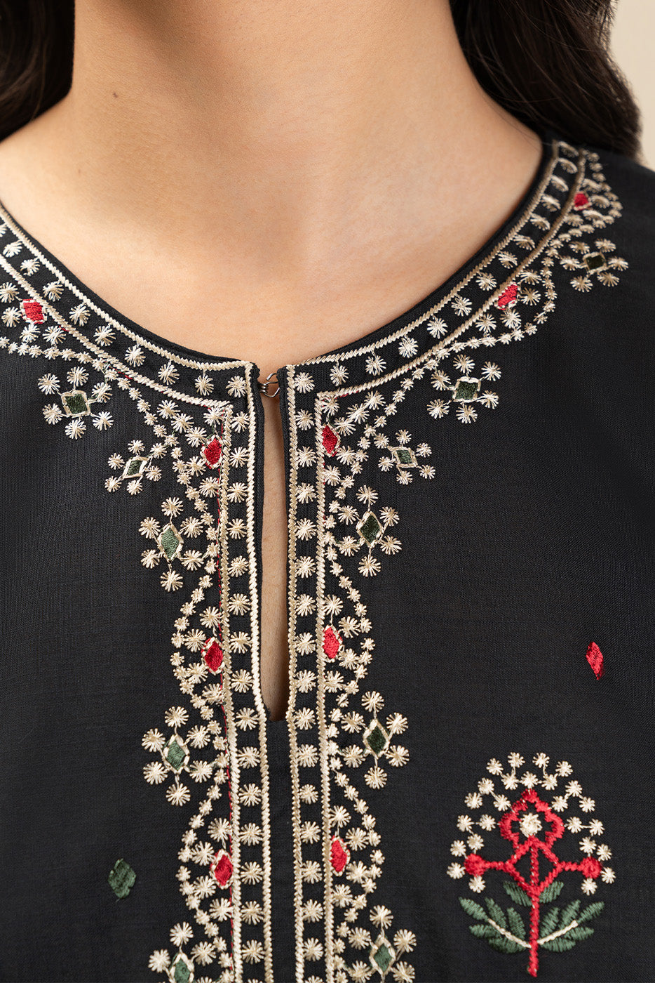 2 PIECE EMBROIDERED TWO WAY SLUB SUIT (PRET)