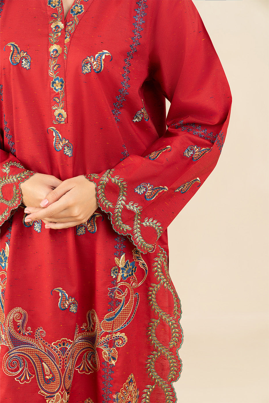 EMBROIDERED MULTI NEPS SHIRT (PRET)