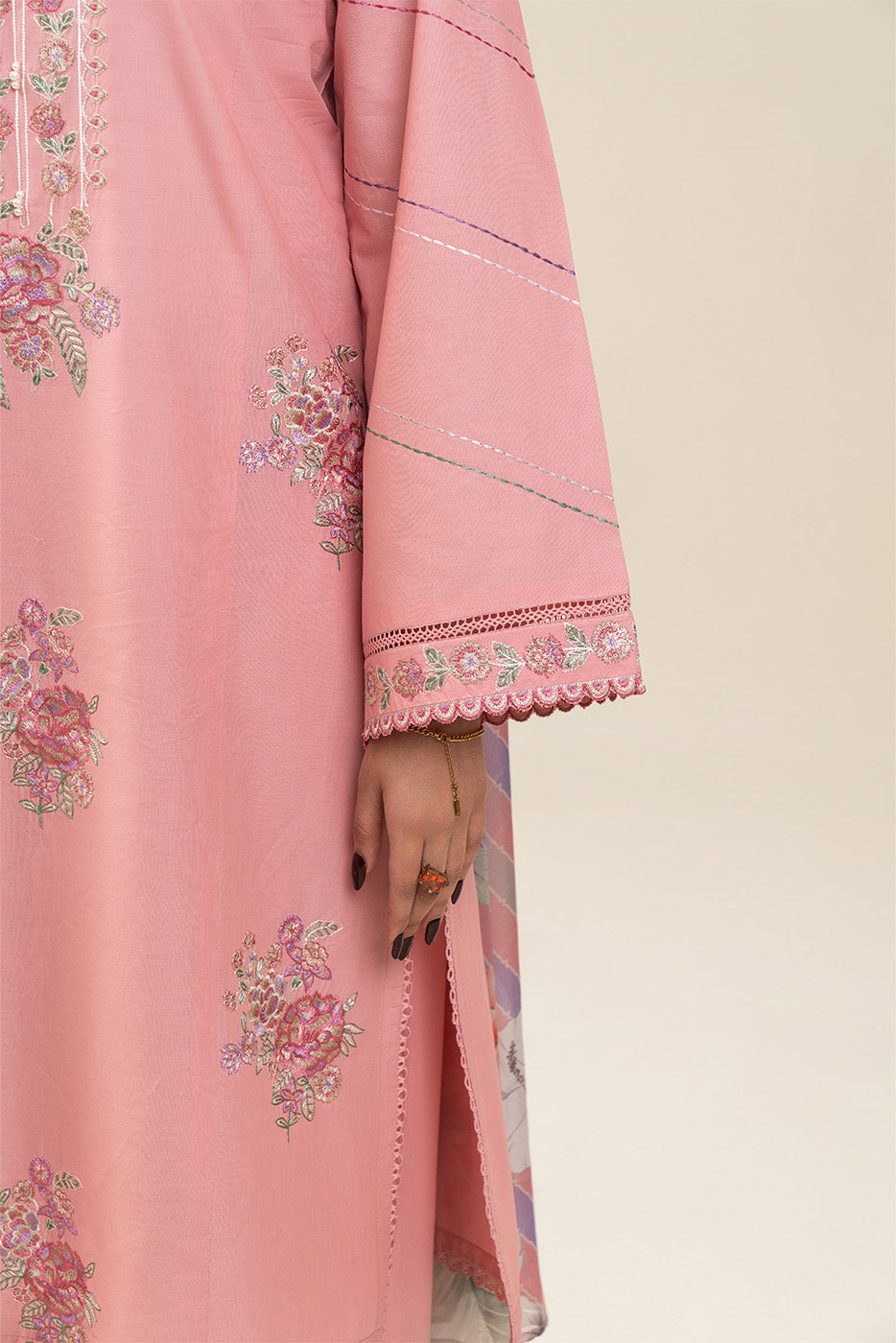 3 PIECE EMBROIDERED LAWN SUIT-BLUSH BLOOM (UNSTITCHED)