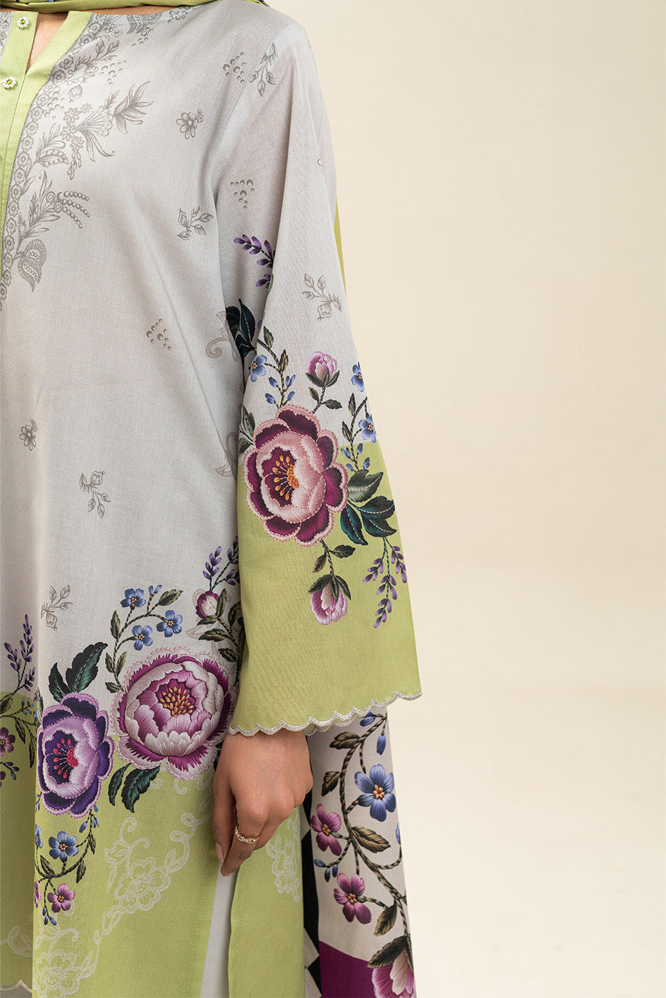 3 PIECE PRINTED LAWN SUIT-CITRON SIZZLE (UNSTITCHED)