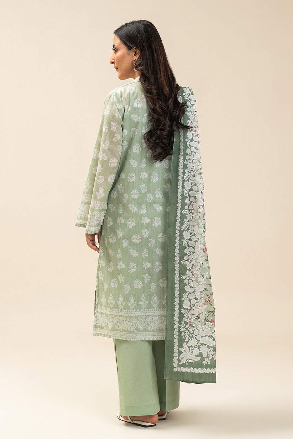 3 PIECE PRINTED LAWN SUIT-SPRING FIELDS (UNSTITCHED)