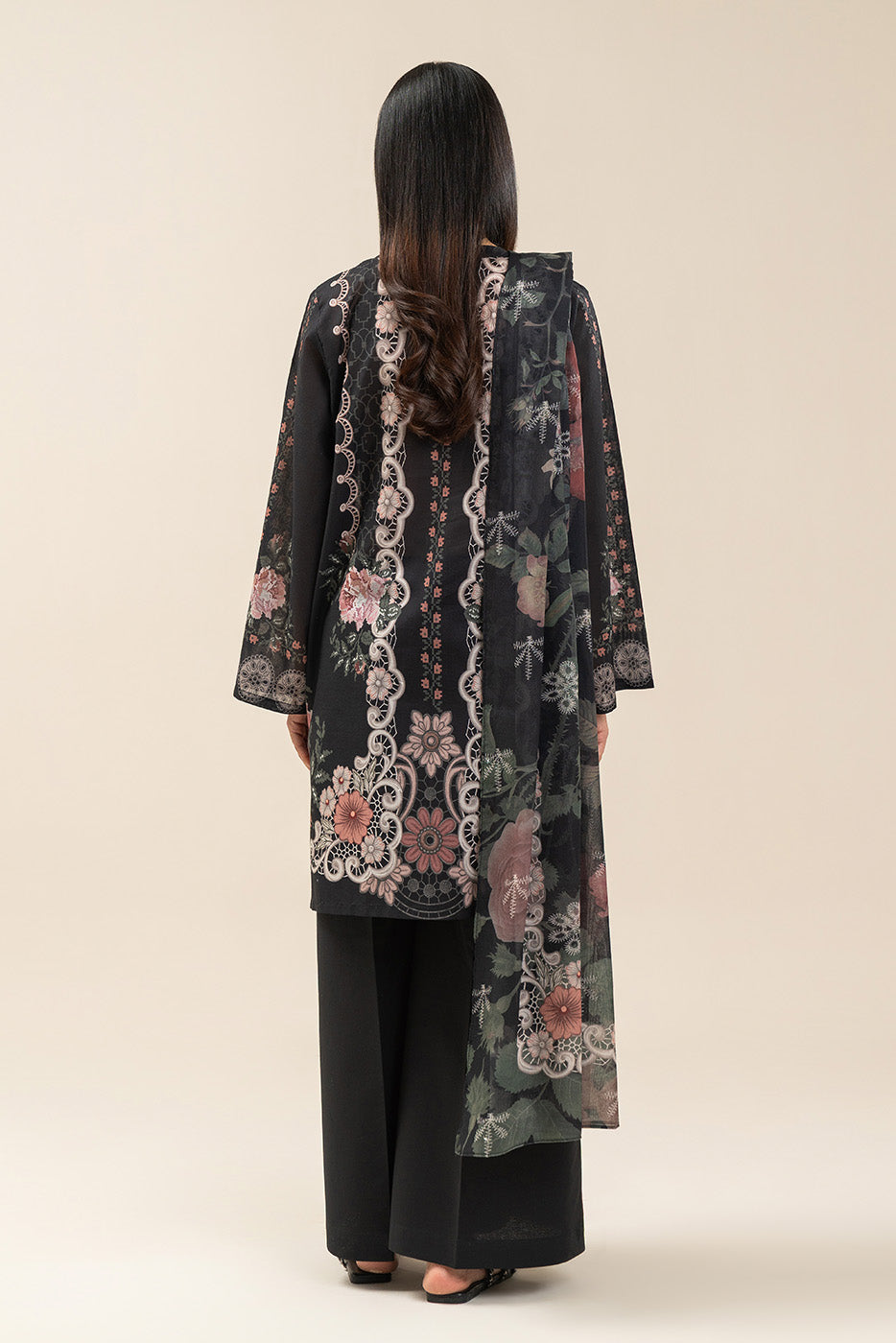 3 PIECE PRINTED LAWN SUIT-NOIR DRAPE (UNSTITCHED)