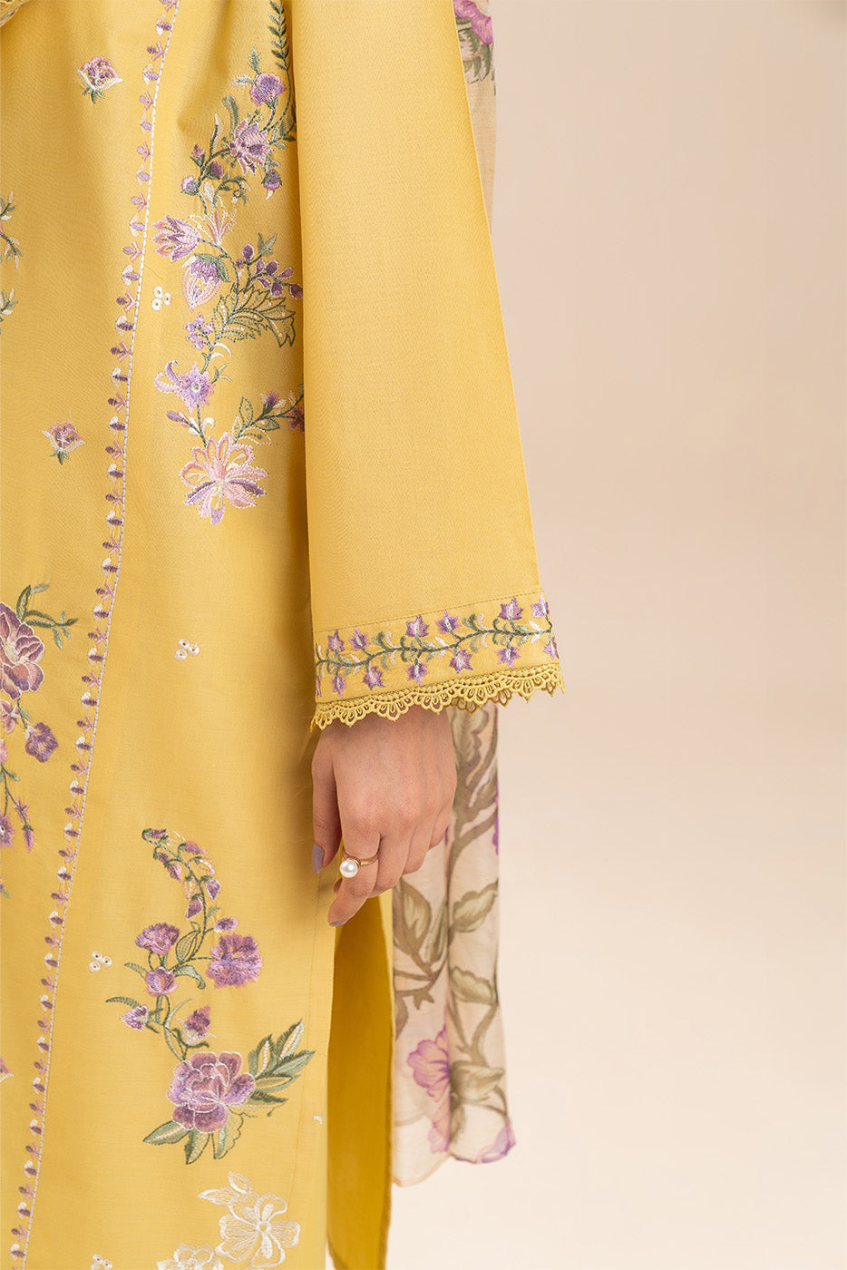 3 PIECE EMBROIDERED LAWN SUIT-SPRING MIST (UNSTITCHED)