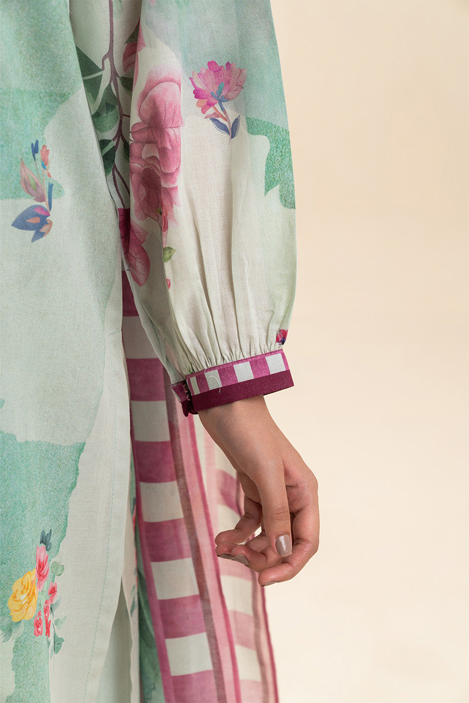 3 PIECE PRINT LAWN SUIT-IVORY FLORET (UNSTITCHED)