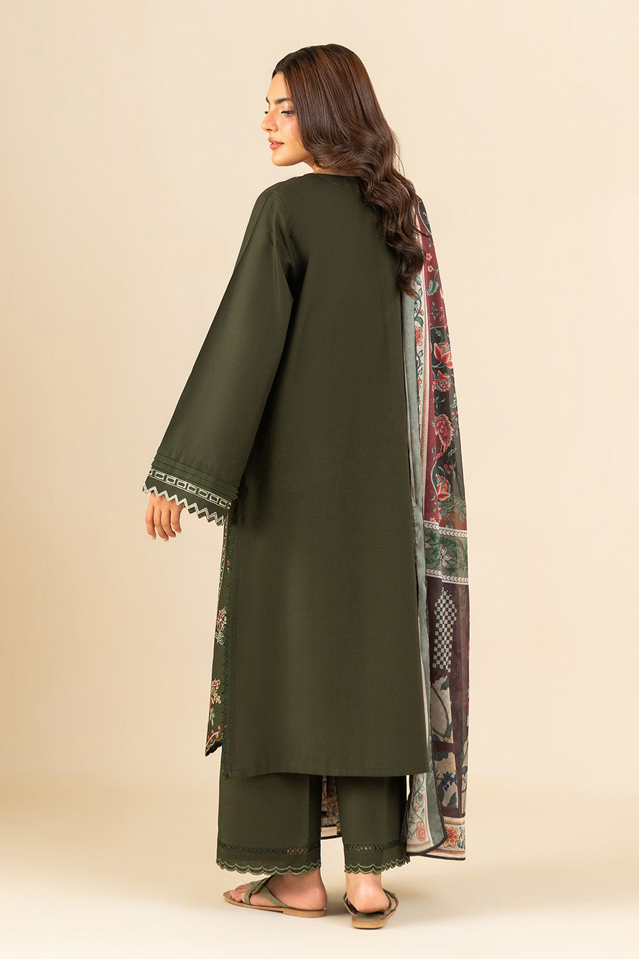 3 PIECE EMBROIDERED LAWN SUIT-FLORAL FOREST (UNSTITCHED)