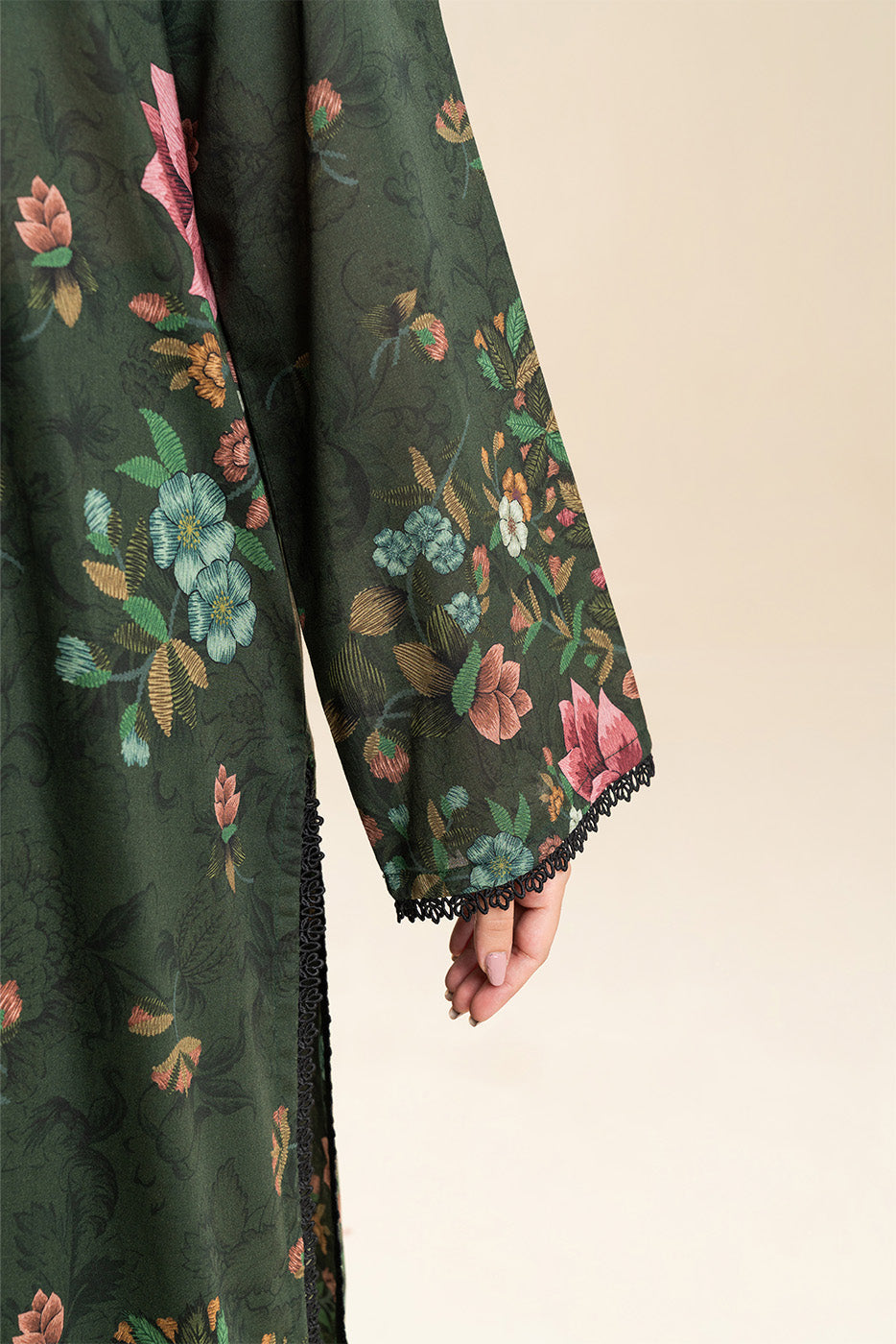 3 PIECE PRINTED LAWN SUIT-NOIR VINE (UNSTITCHED)