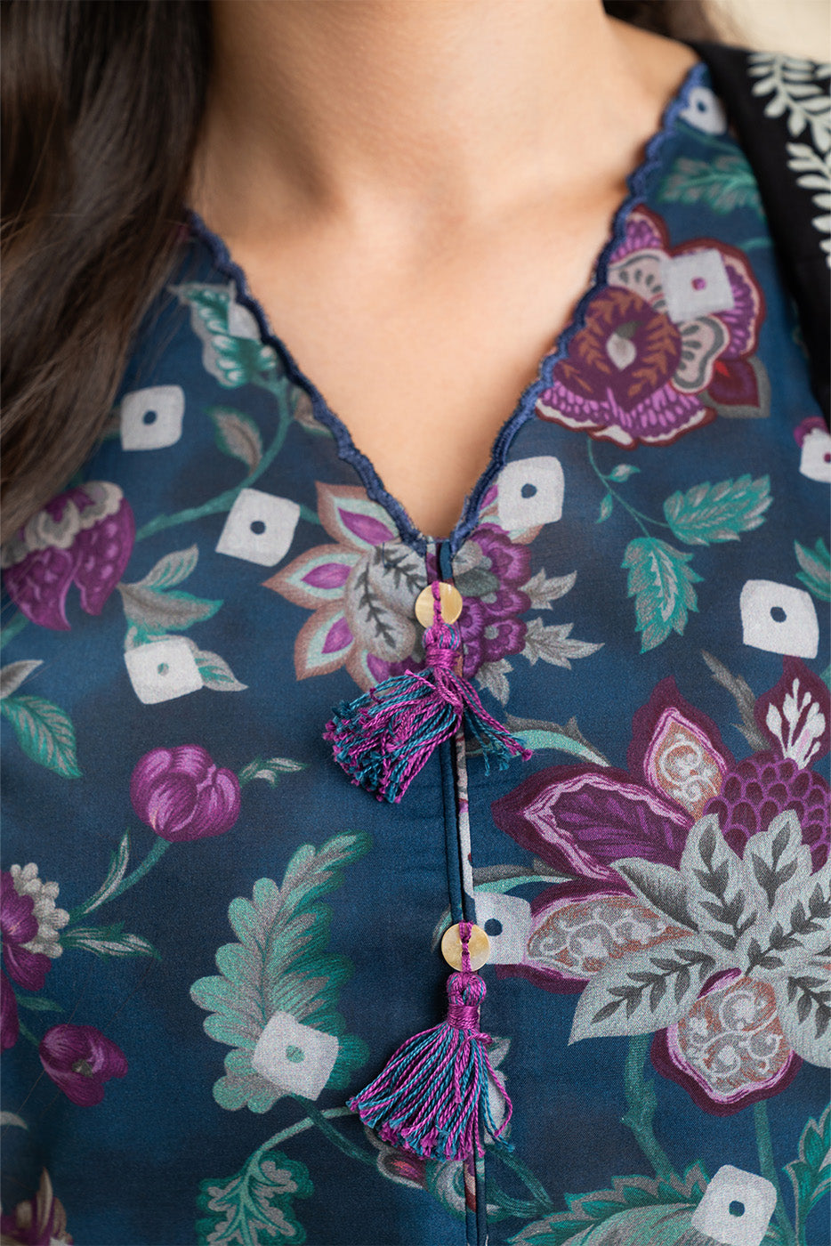 3 PIECE PRINTED LAWN SUIT-COASTAL SPRAY (UNSTITCHED)