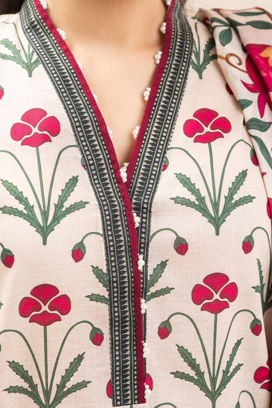 3 PIECE PRINTED LAWN SUIT-OPALINE FLEUR (UNSTITCHED)