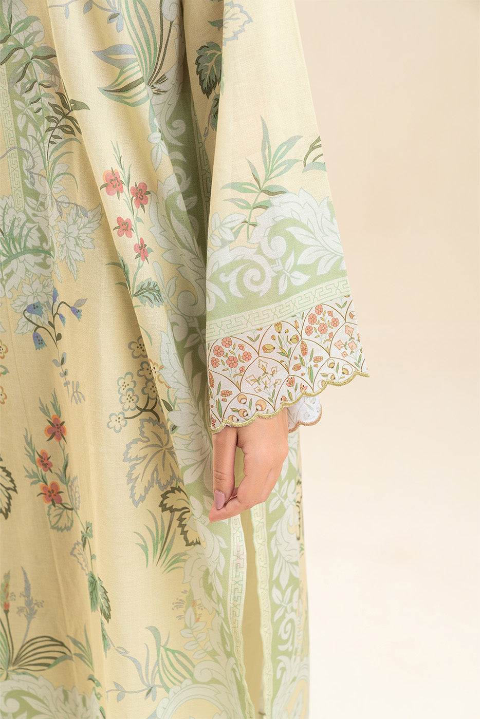 3 PIECE PRINTED LAWN SUIT-LIMEADE SUMMER (UNSTITCHED)