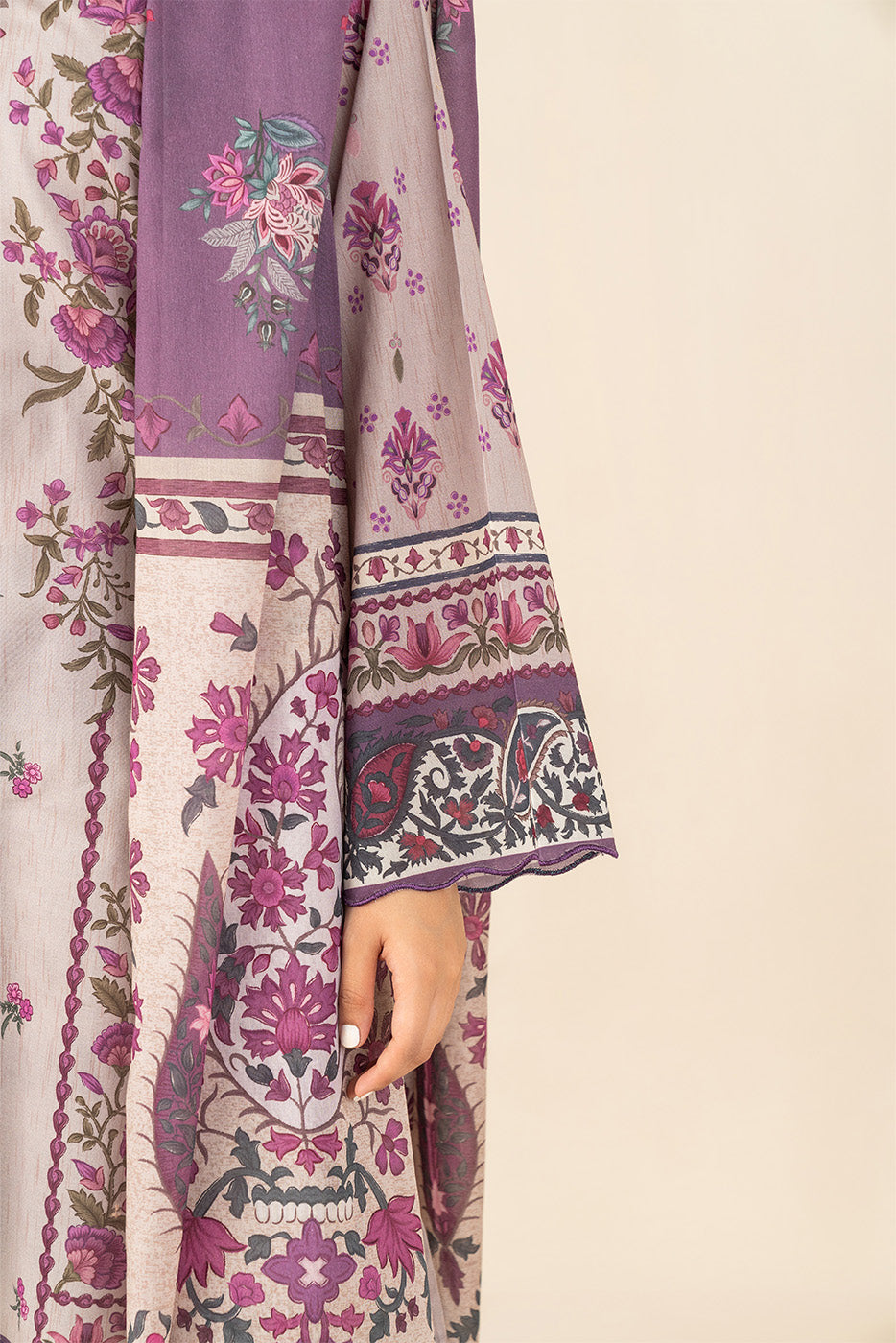 3 PIECE PRINTED LAWN SUIT-ORNATE MEADOW ( UNSTITCHED )