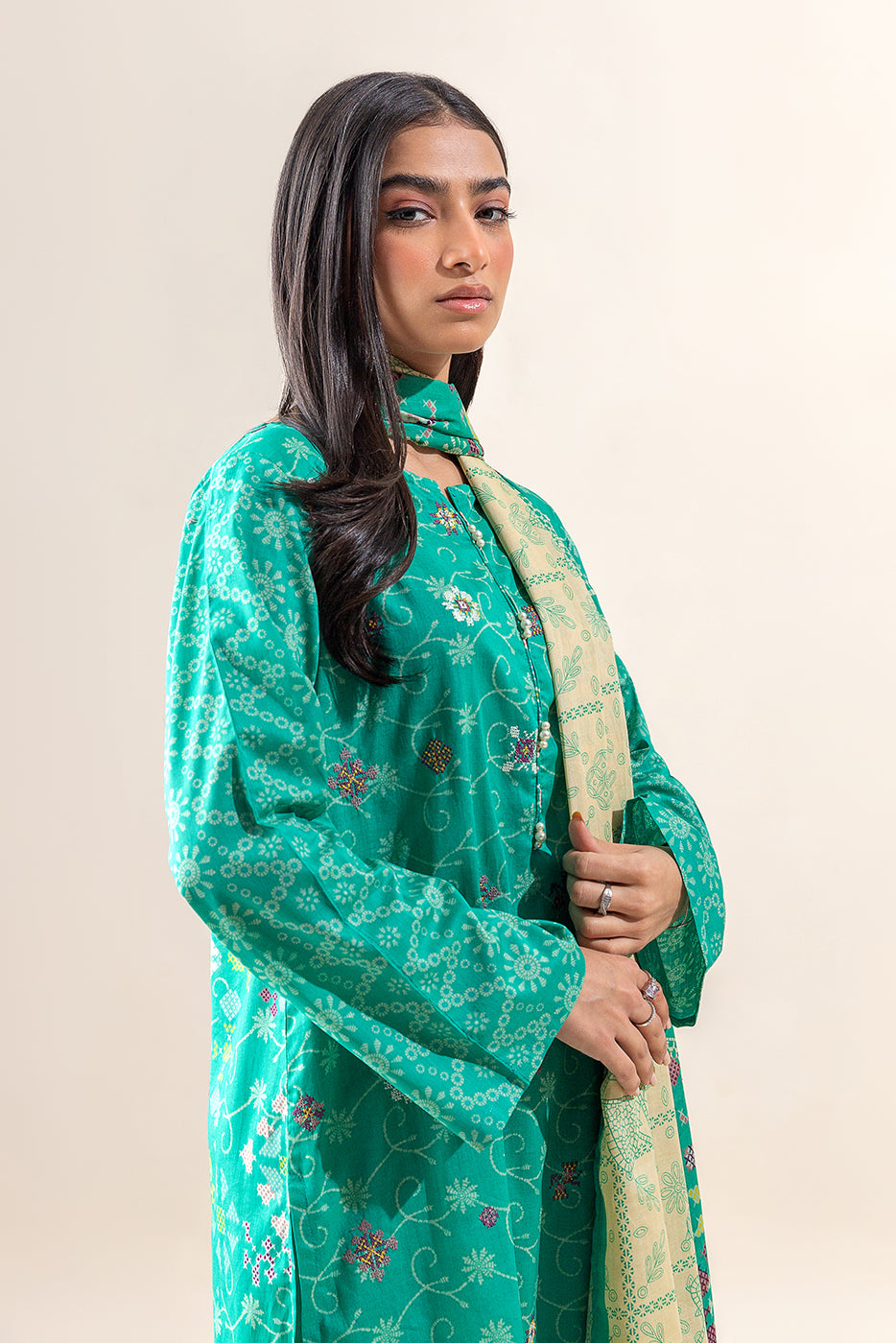 2 PIECE EMBROIDERED LAWN SUIT-SPRING BUD (UNSTITCHED) - BEECHTREE