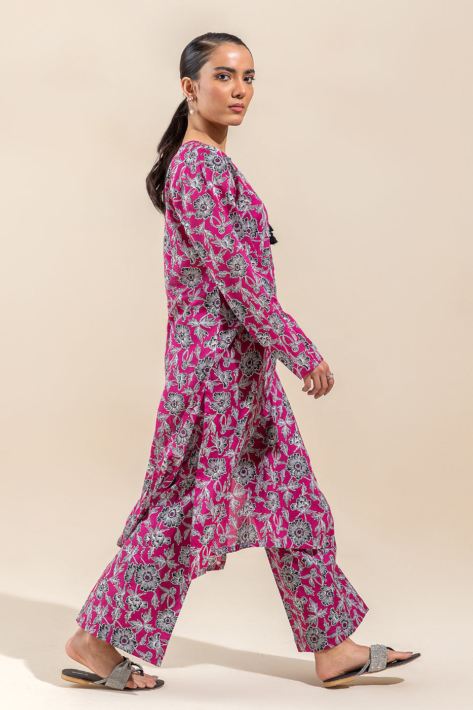 2 PIECE PRINTED LAWN SUIT-FUSCIA GLORY (UNSTITCHED) - BEECHTREE