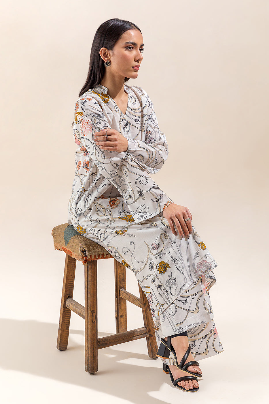 2 PIECE PRINTED LAWN SUIT-HAZY AFFAIR (UNSTITCHED) - BEECHTREE