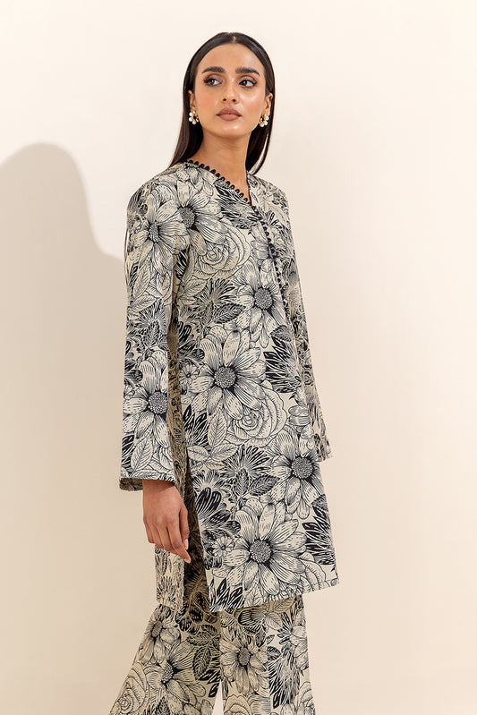 2 PIECE PRINTED LAWN SUIT-YIN YANG (UNSTITCHED)
