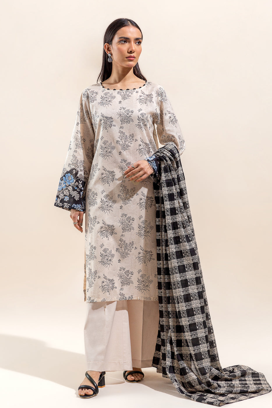 2 PIECE PRINTED LAWN SUIT-BOTANIC ECHO (UNSTITCHED)