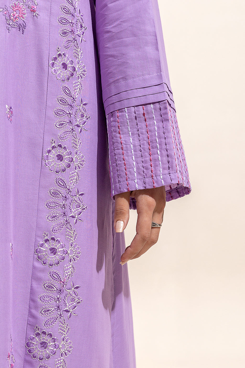 2 PIECE EMBROIDERED LAWN SUIT-ORCHID PETAL (UNSTITCHED)