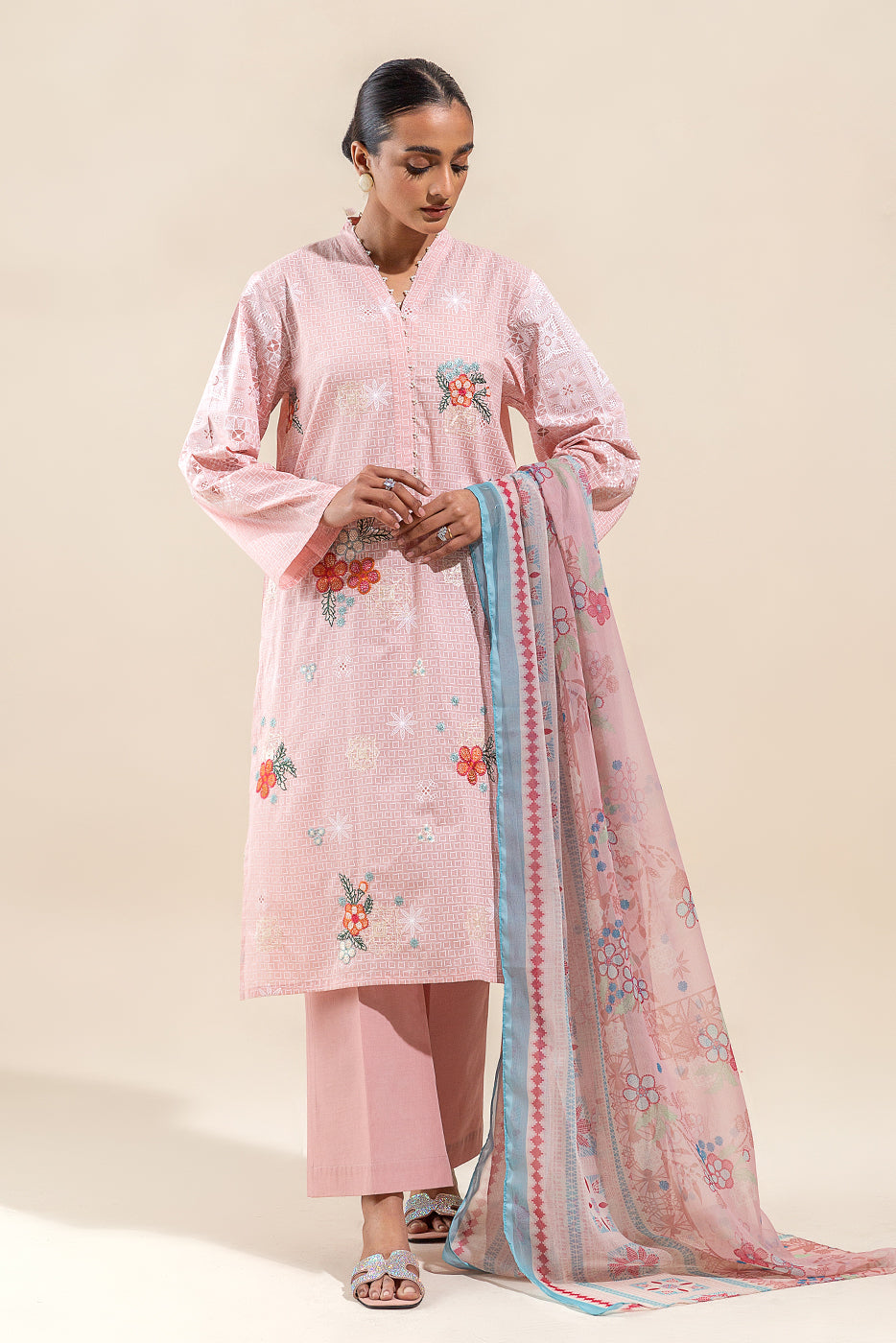 3 PIECE EMBROIDERED LAWN SUIT-ORNATE BLUSH (UNSTITCHED)
