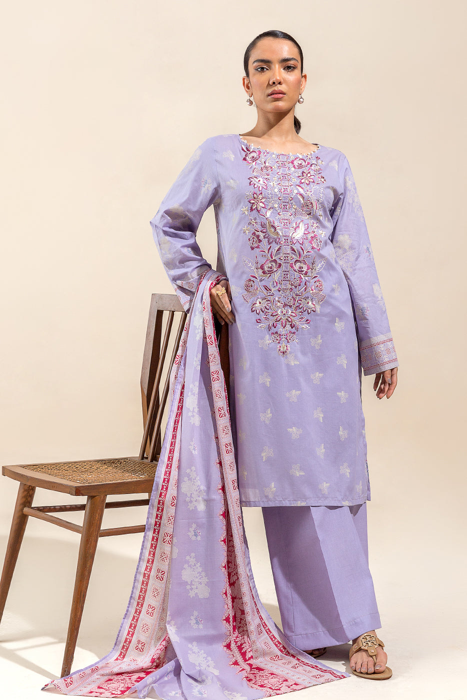 3 PIECE EMBROIDERED LAWN SUIT-FLORET SPRUCE (UNSTITCHED) - BEECHTREE