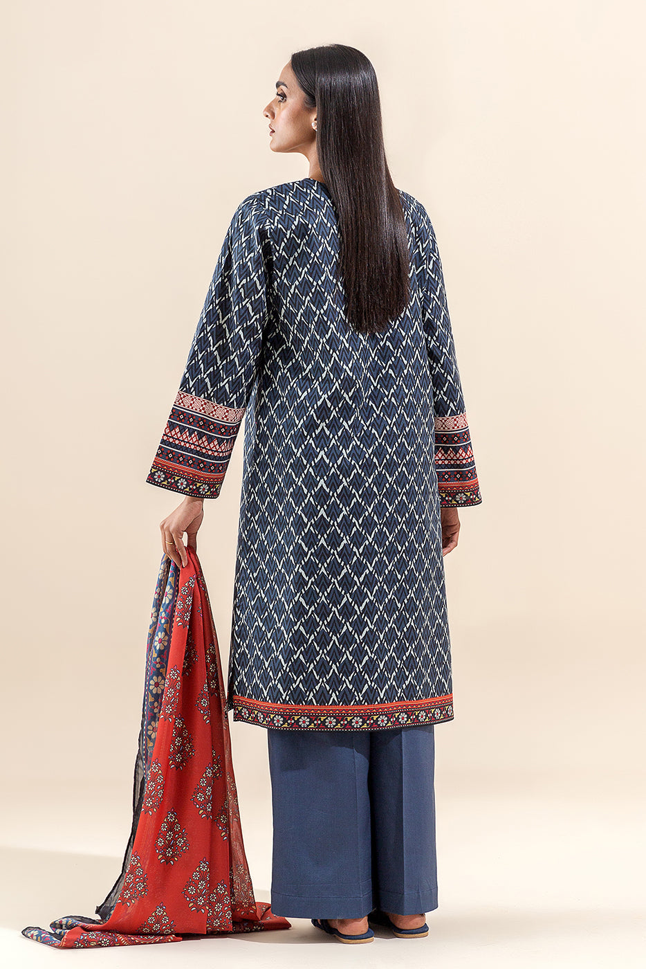 3 PIECE EMBROIDERED LAWN SUIT-SAPPHIRE FOLK (UNSTITCHED)