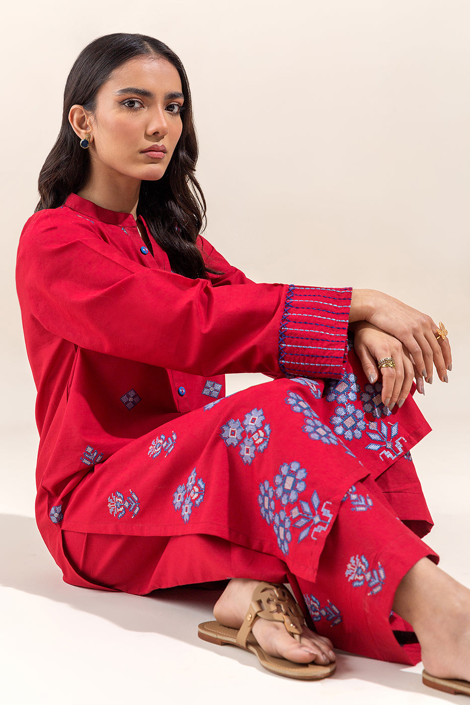 2 PIECE EMBROIDERED LAWN SUIT-RASPBERRY BLUSH (UNSTITCHED) - BEECHTREE