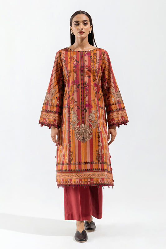 1 PIECE - PRINTED CAMBRIC SHIRT - ROSEATE MUSE (UNSTITCHED)