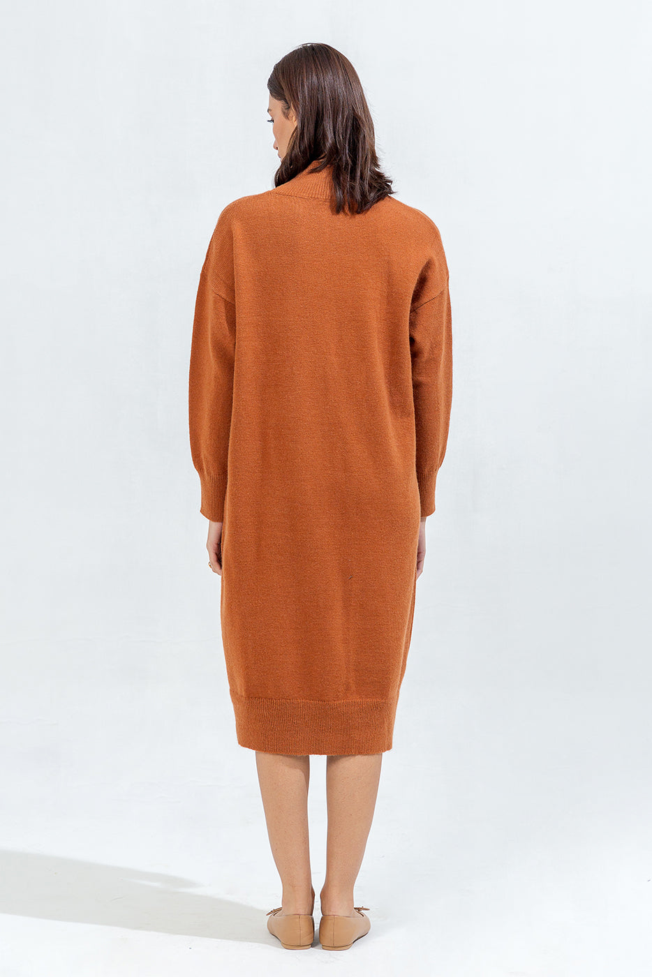 MOCK NECK LONG DRESS