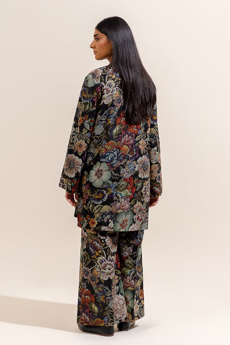 2 PIECE PRINTED LINEN SUIT-FLORAL WEAVE (UNSTITCHED)