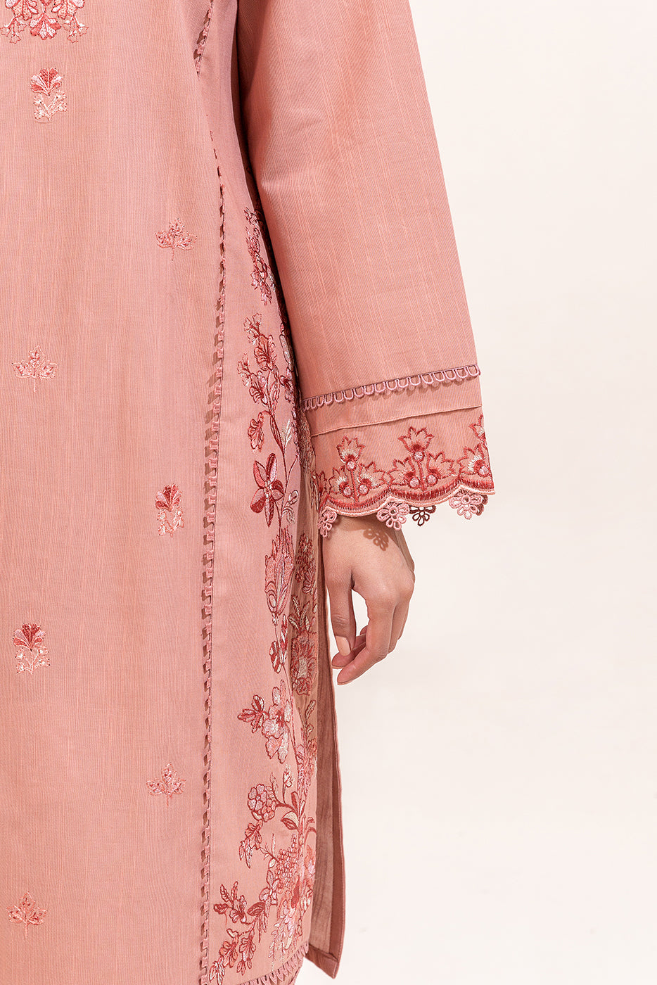 2 PIECE EMBROIDERED KHADDAR SUIT-ROUGE BLUSH (UNSTITCHED)