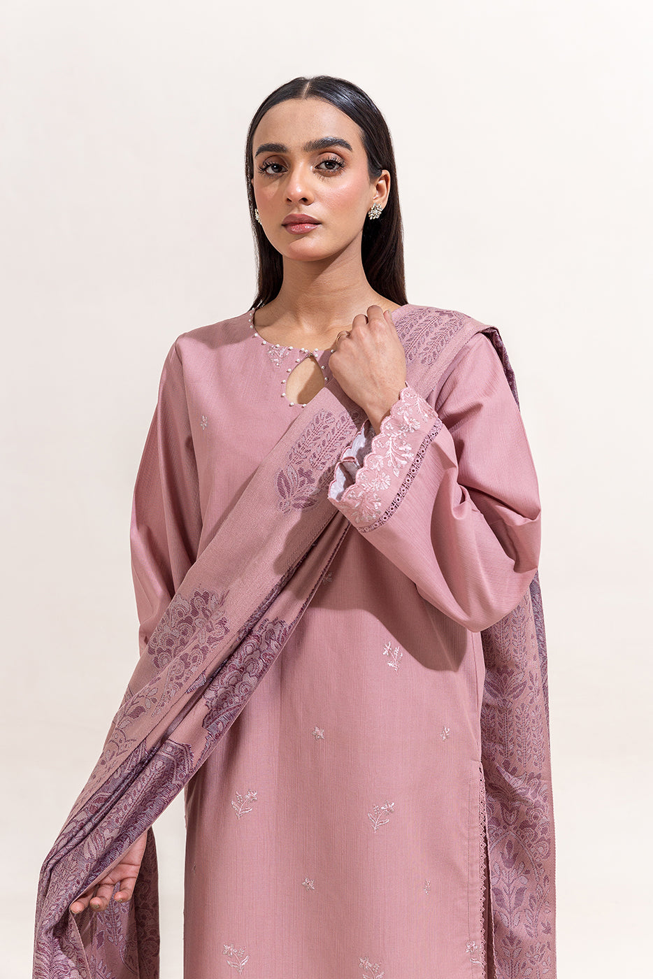 3 PIECE EMBROIDERED KHADDAR SUIT-SPRING FEST (UNSTITCHED)
