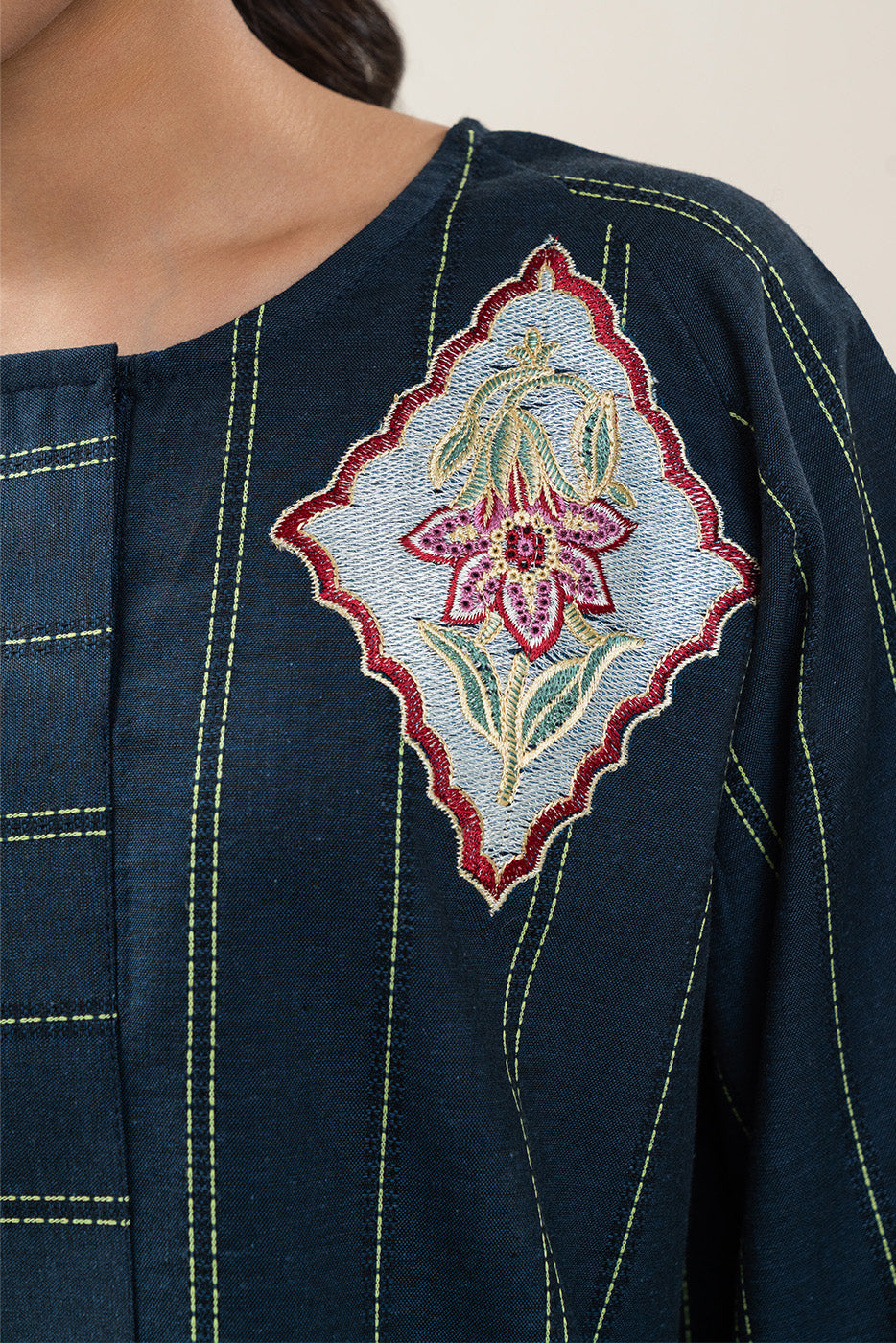 EMBROIDERED DOBBY TOP (PRET)