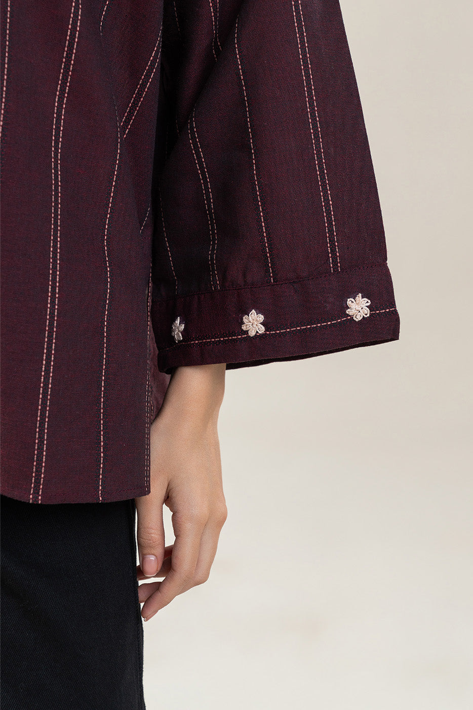 EMBROIDERED DOBBY TOP (PRET)