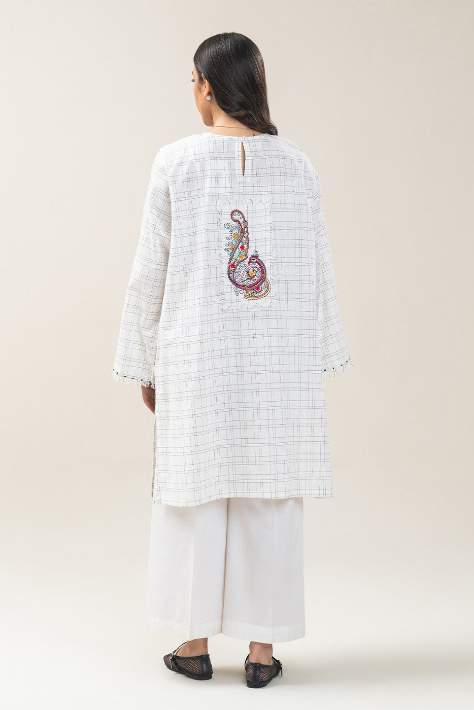 EMBROIDERED COTTON LINEN SHIRT (PRET)