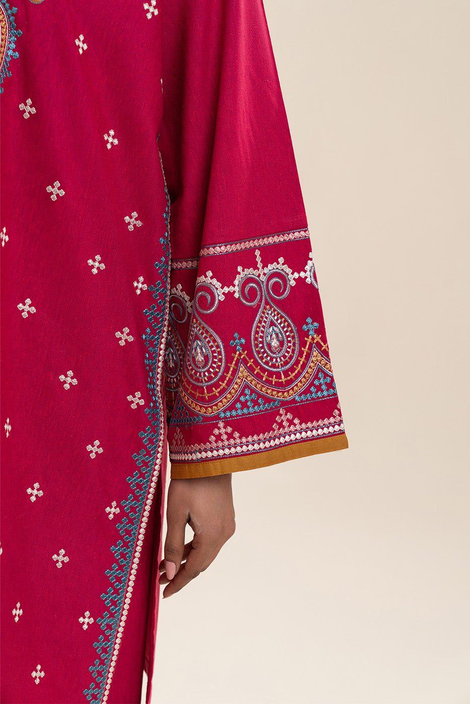 2 PIECE EMBROIDERED KARANDI SUIT (PRET)