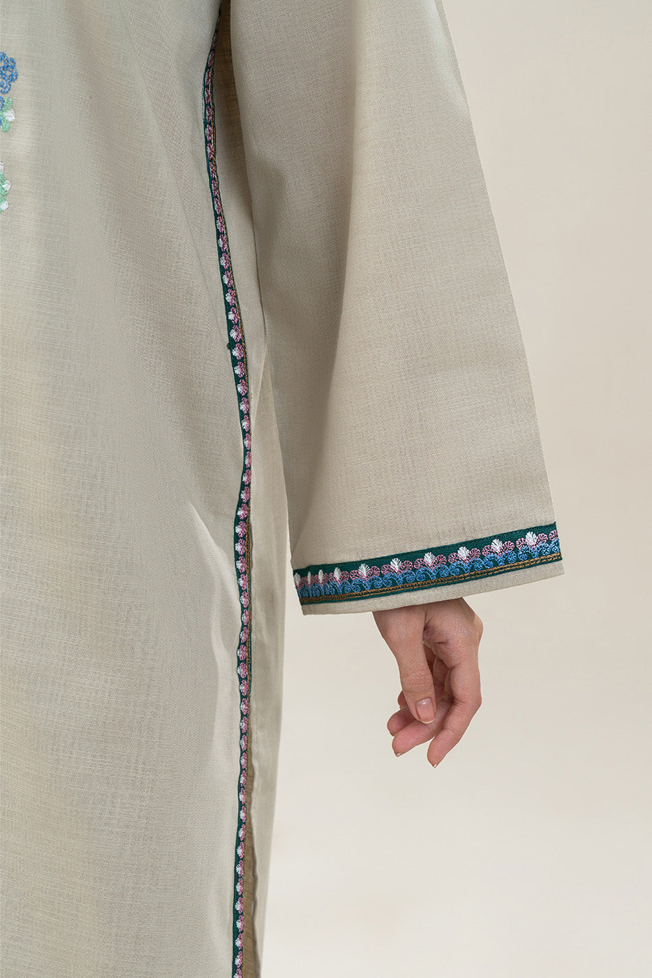 2 PIECE EMBROIDERED SLUB KHADDAR SUIT (PRET)