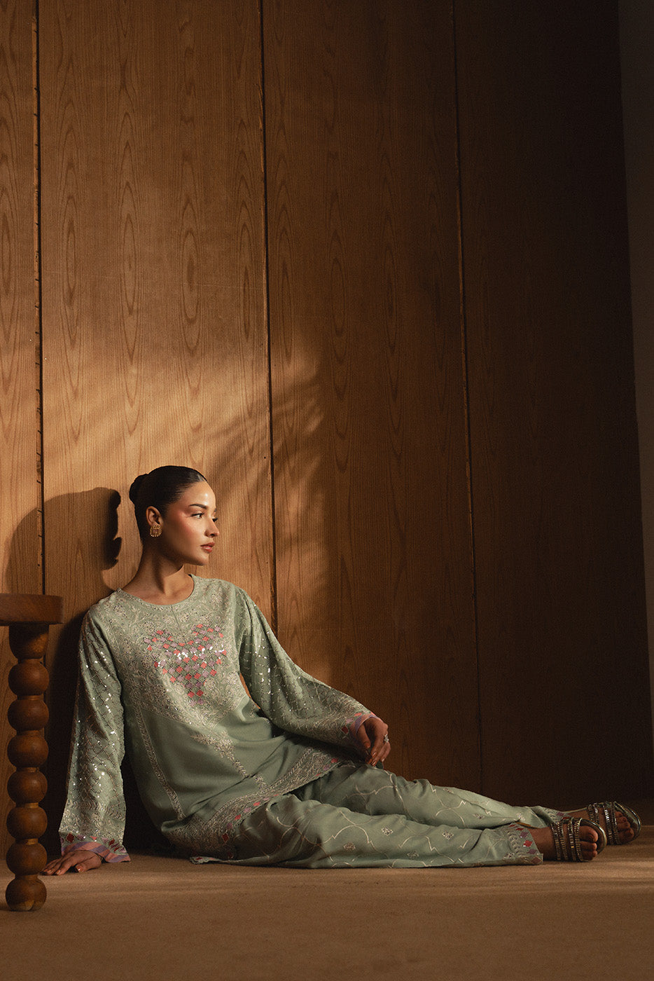 2 PIECE EMBROIDERED RAW SILK SUIT (LUXURY PRET)