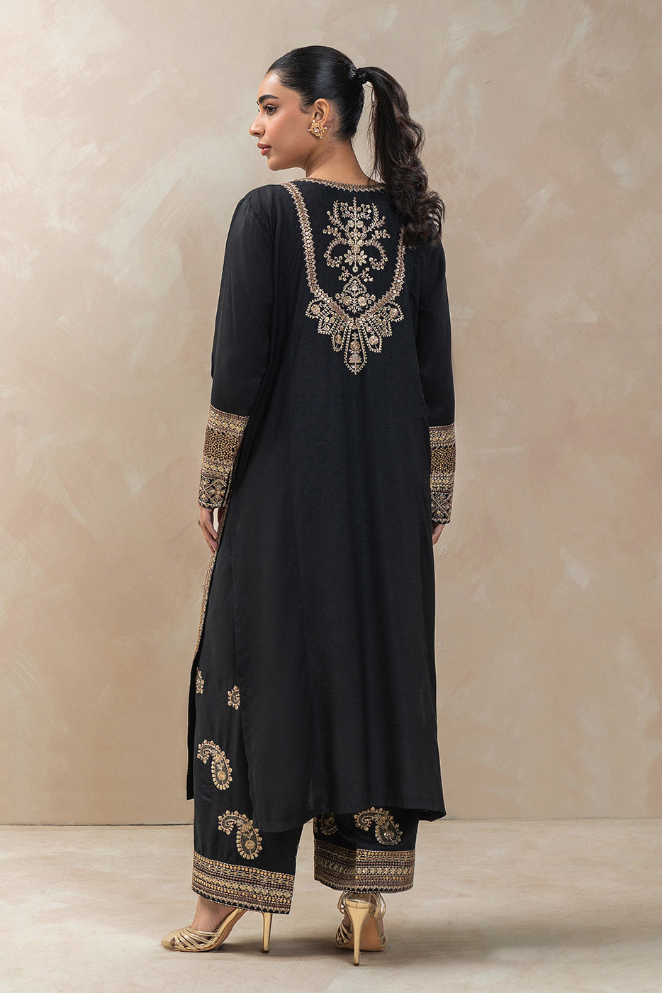 2 PIECE EMBROIDERED RAW SILK SHIRT (LUXURY-PRET)