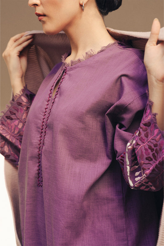 2 PIECE EMBROIDERED TWO WAY SLUB SUIT (PRET)