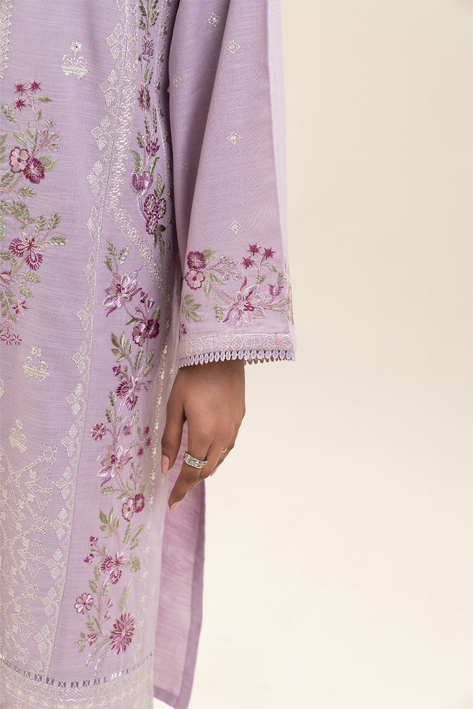 2 PIECE EMBROIDERED SLUB KHADDAR SUIT (PRET)