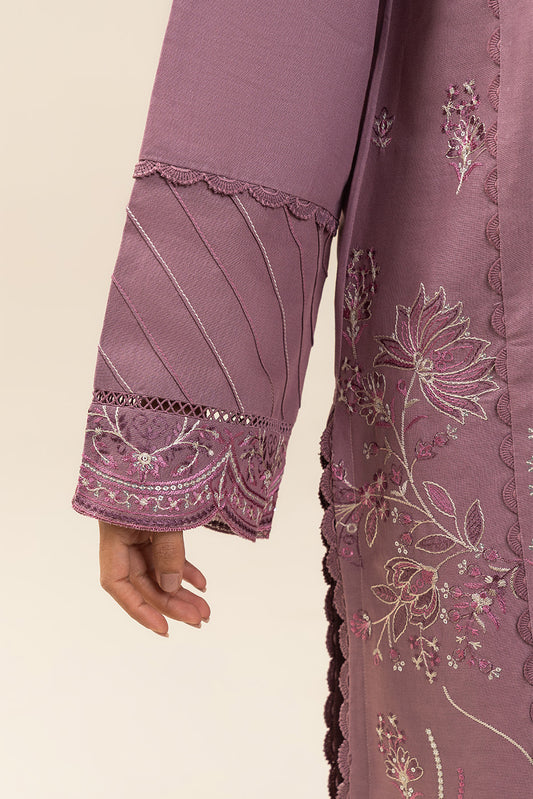 3 PIECE EMBROIDERED SLUB KHADDAR SUIT-MISTY ROSE (UNSTITCHED)