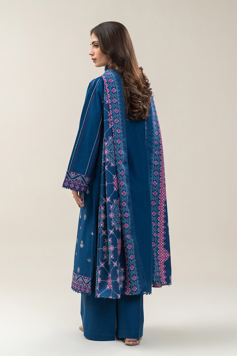 3 PIECE EMBROIDERED MULTI NAPS SUIT-TRIBAL STITCH (UNSTITCHED)