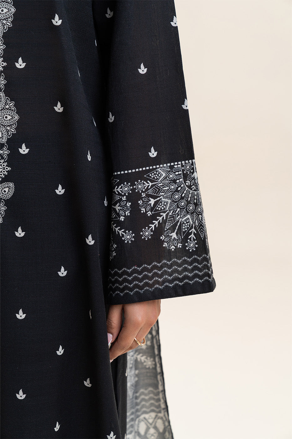 3 PIECE PRINTED SLUB KHADDAR SUIT-JADE DUSK