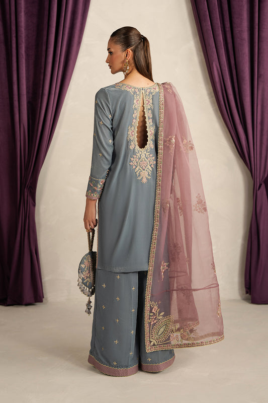 3 PIECE EMBROIDERED VELVET SUIT-MOONLIGHT PEARL (UNSTITCHED)