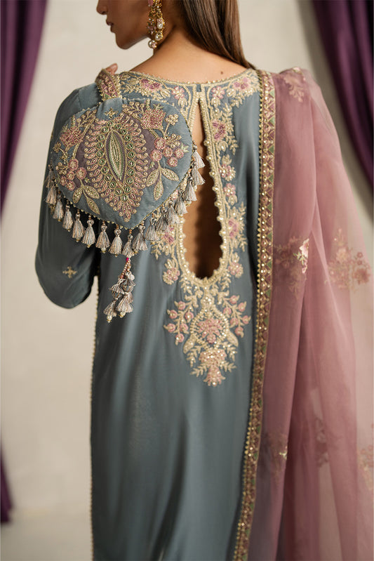 3 PIECE EMBROIDERED VELVET SUIT-MOONLIGHT PEARL (UNSTITCHED)