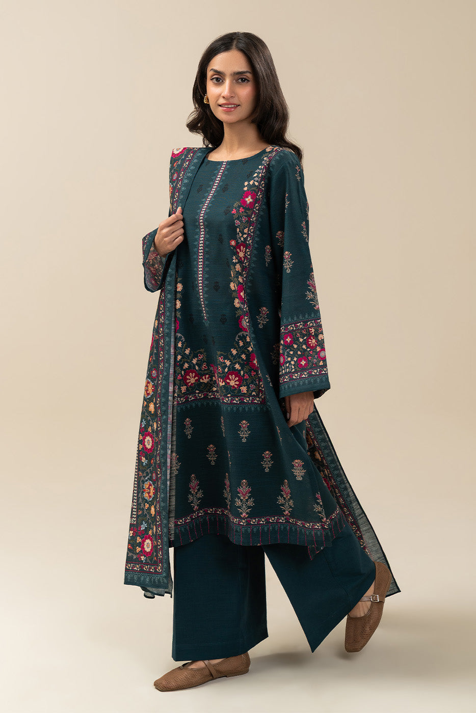 3 PIECE PRINTED SLUB KHADDAR SUIT-AEGEAN CHARM (UNSTITCHED)
