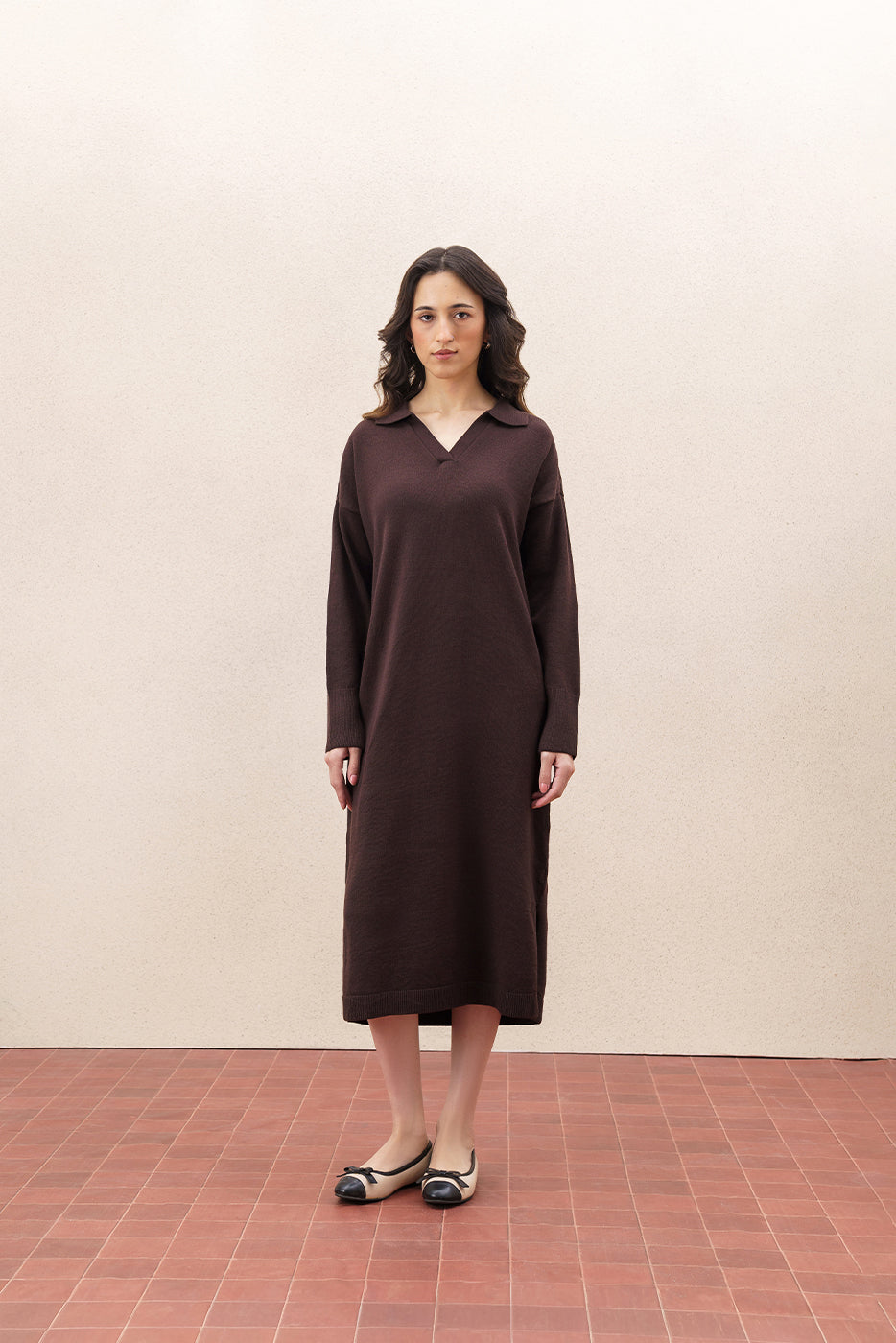 POLO NECK LONG DRESS