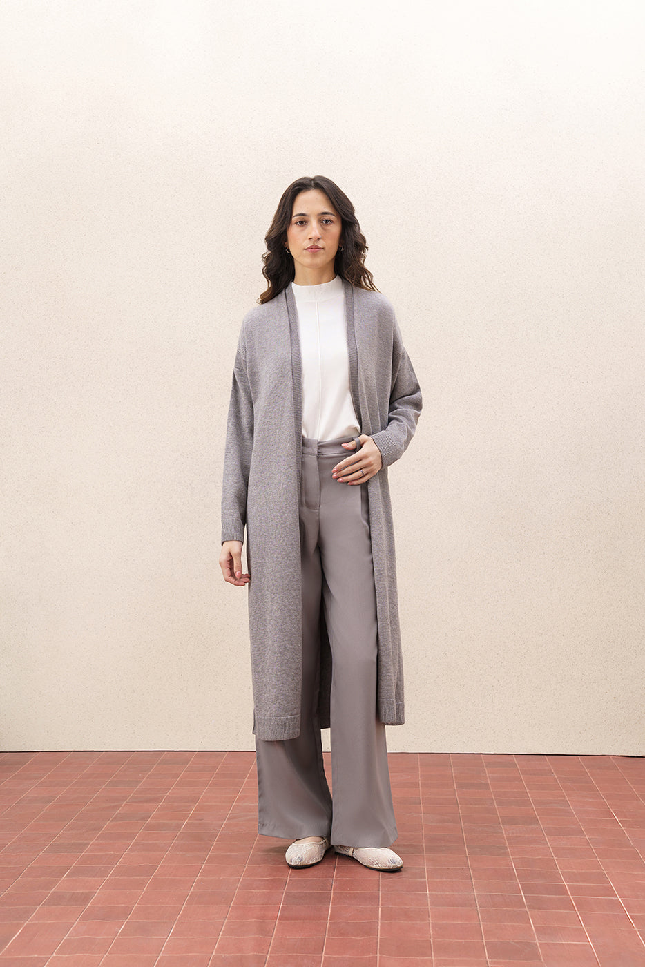 FINE KNIT LONG SHRUG