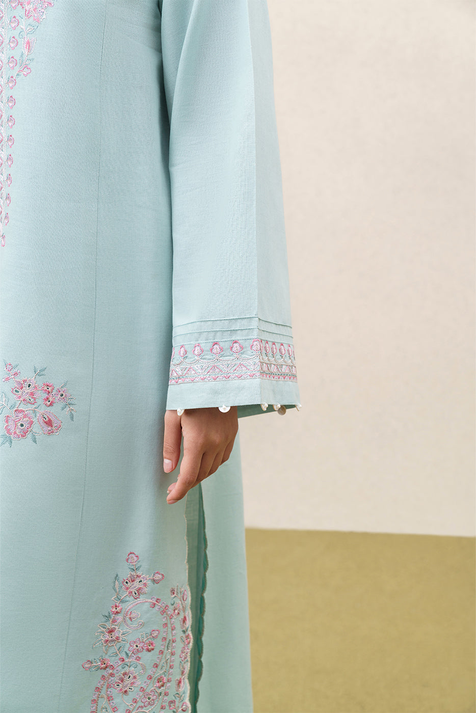 2 PIECE EMBROIDERED KHADDAR SUIT-CERULEAN RESORT (UNSTITCHED)