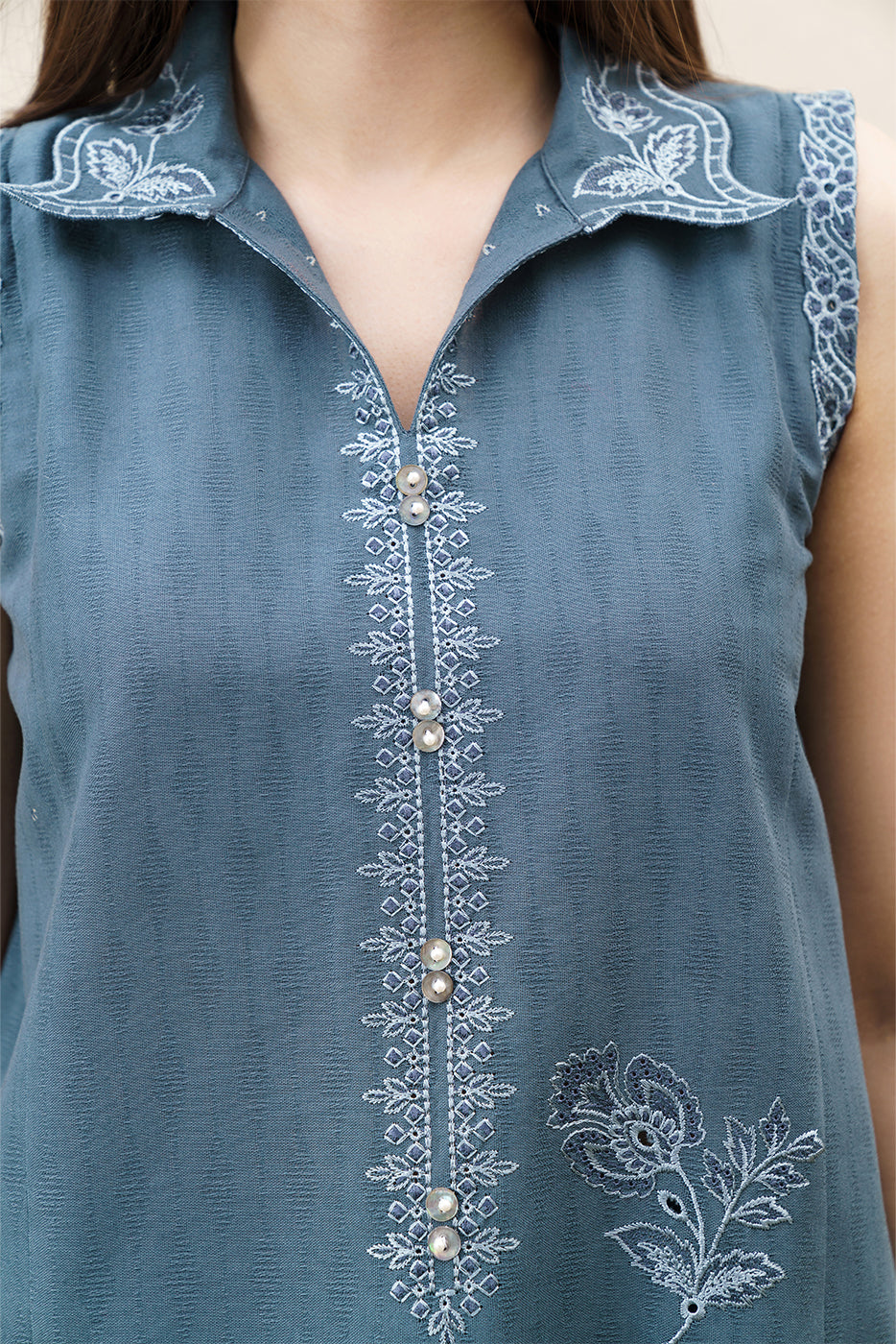 2 PIECE EMBROIDERED SELF JACQUARD SUIT-WHISPERING VINES (UNSTITCHED)