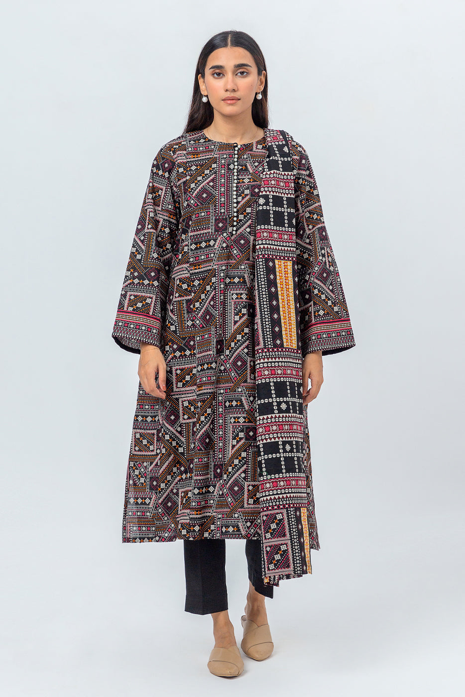 2 PIECE - PRINTED KHADDAR SUIT - ETHNIC VOYAGE (UNSTITCHED)