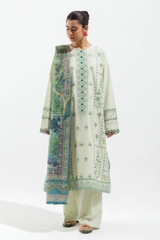3 PIECE EMBROIDERED LAWN SUIT - FROST WOODS